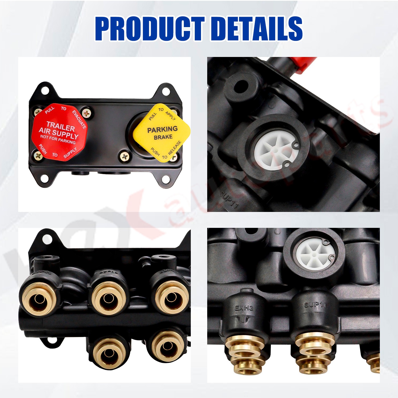 MV-3 Dash Air Brake Control Valve w/ 3/8″ Push to Connect Port for Bendix 800257