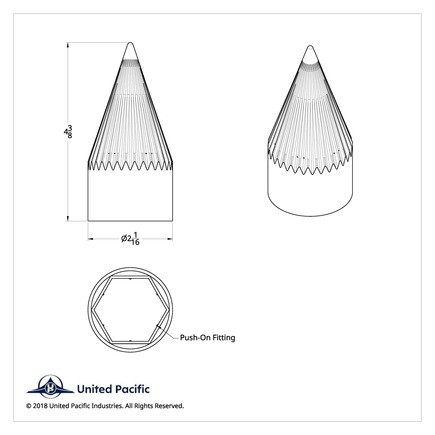 United Pacific 10726B Wheel Lug Nut Cover 1.5″ X 4 3/8″, Chrome, Plastic, Razor,