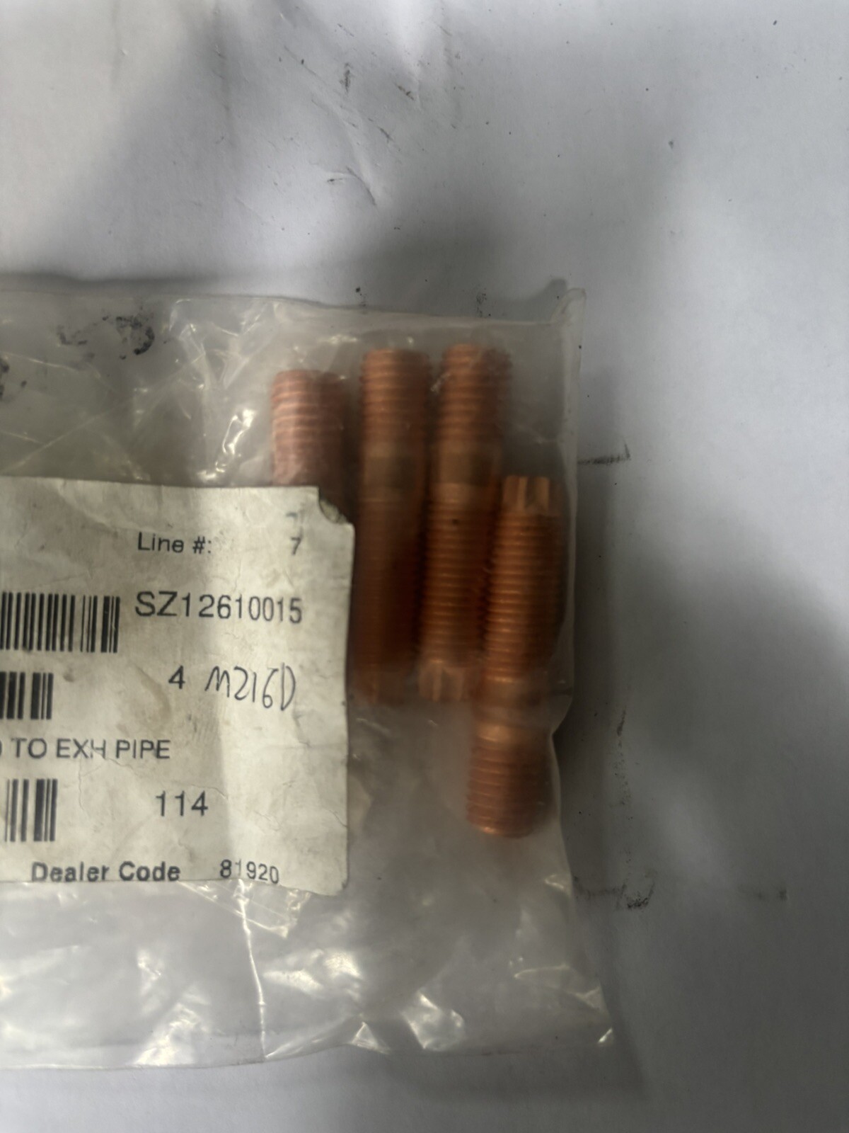OEM HINO EXHAUST MANIFOLD TO PIPE STUDS SET OF 4 P/N SZ12610015