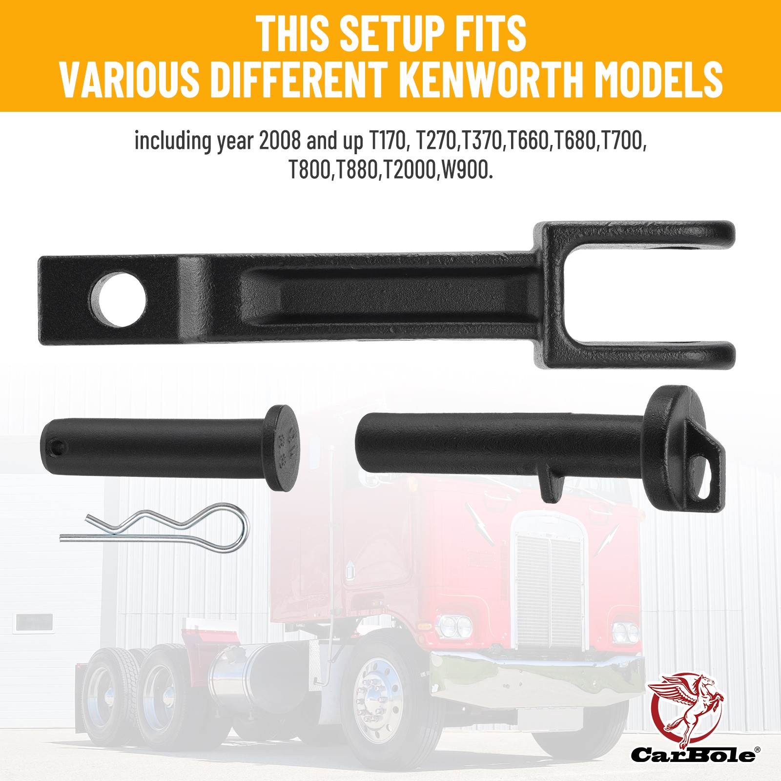 2 A20-6014 Tow Hook Compatible with Peterbilt/Kenworth with Pull Pin & Frame Pin