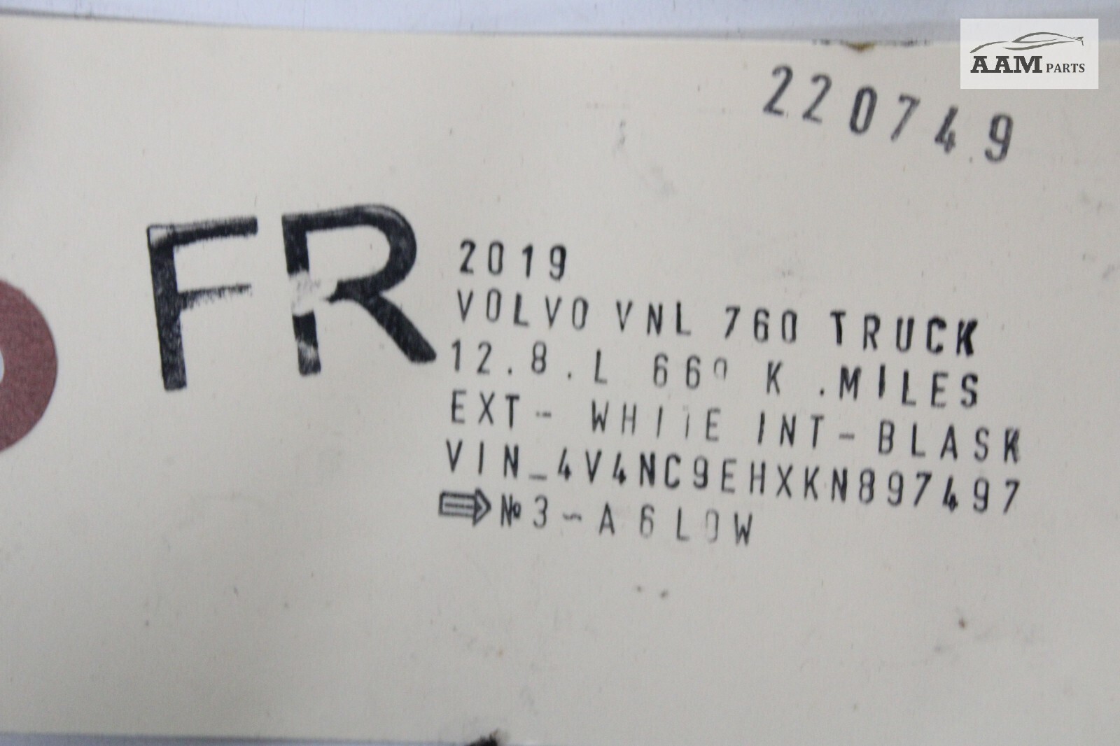 2019-2023 VOLVO VNL 760 D13 FRONT RIGHT SLEEPER BUNK NET BELT RECEIVER OEM