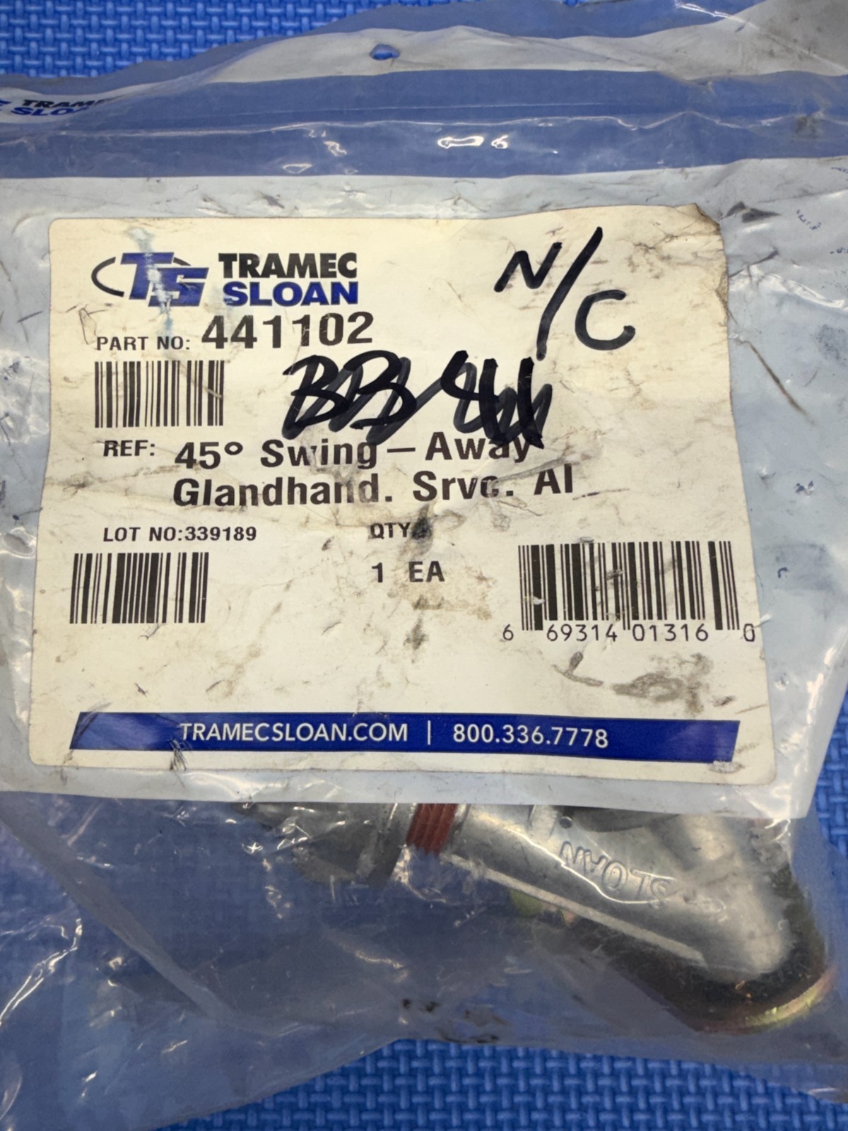 Tramec Sloan 441102 Aluminum Swing-Away 45-Degree Emergency Gladhand