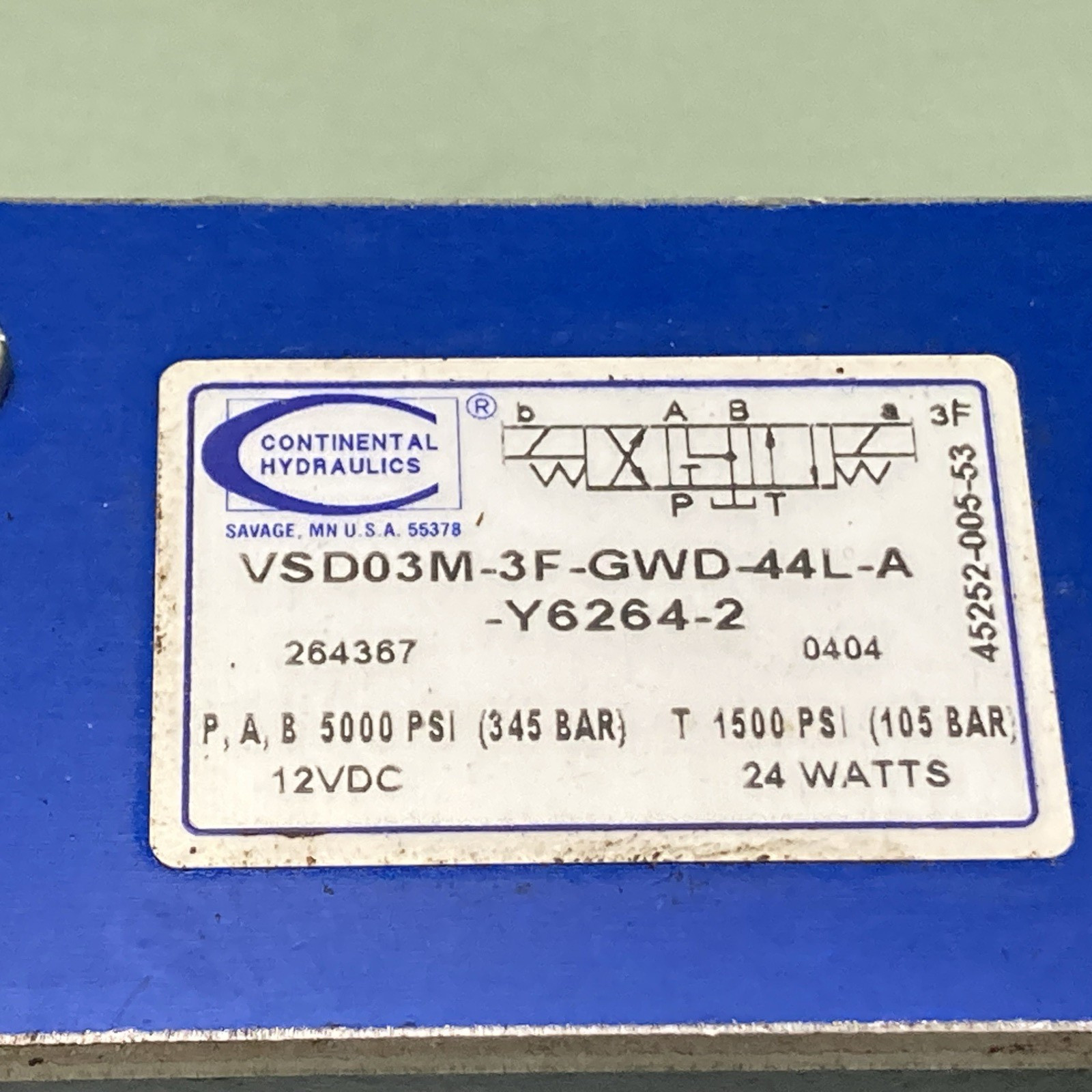 New Genuine Continental Hydraulics VSD03M Directional Control Valve