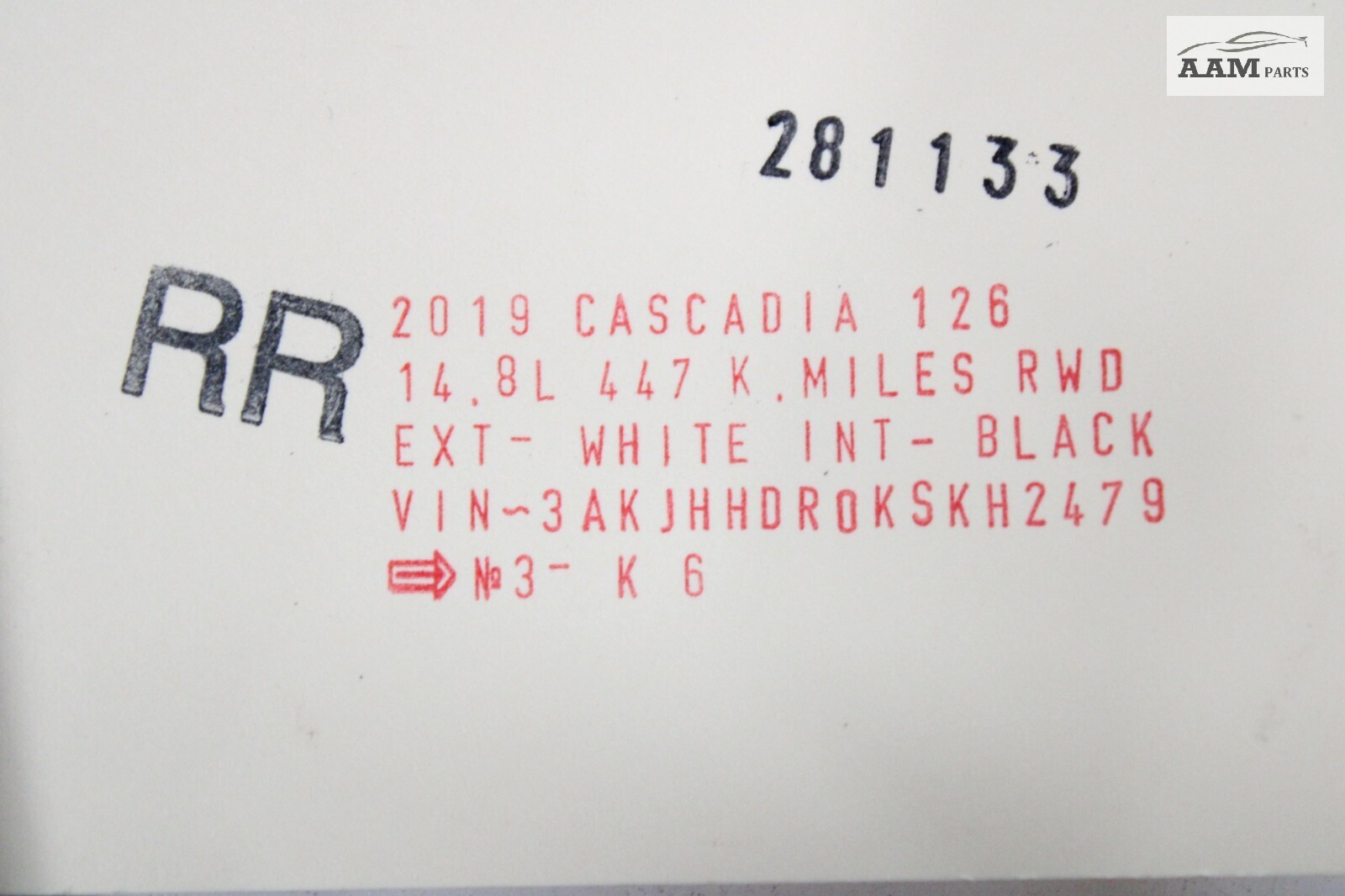 2018-2024 FREIGHTLINER CASCADIA REAR RIGHT SIDE WEATHERSTRIP SEAL RUBBER OEM
