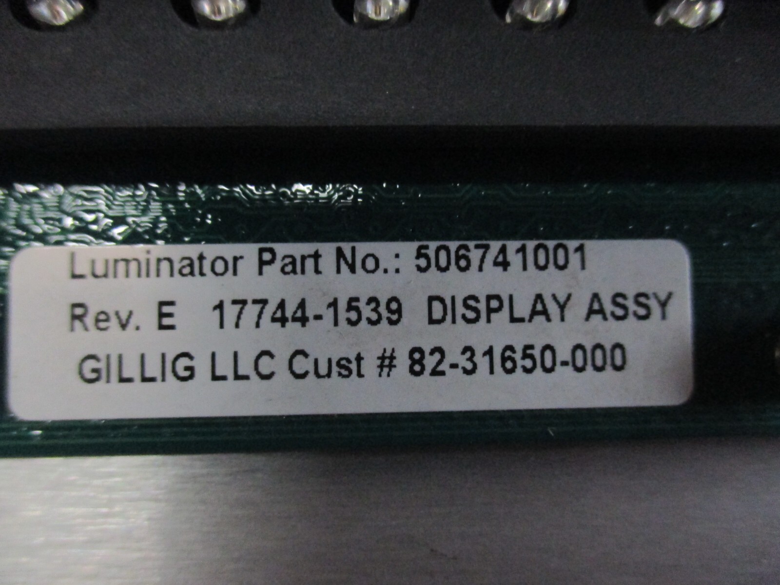 LUMINATOR 506741001 DISPLAY BOARD 16X40 ASM 17744-1539 GILLIG 82-31650-000 NEW