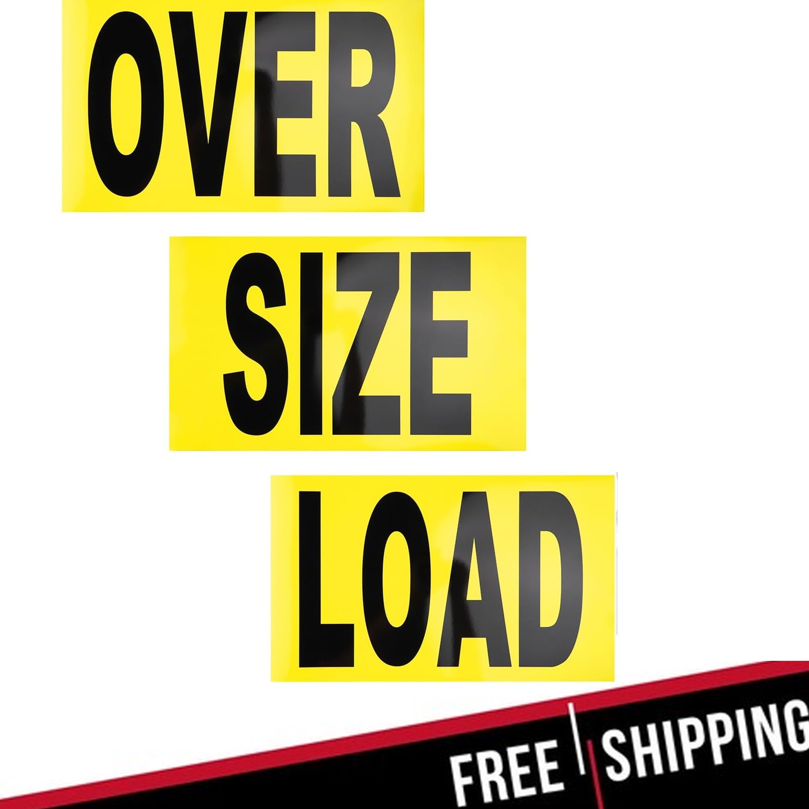 12″x60″ 3 piece Magnetic Oversize Load Sign for Escort/Pilot Car ~ Truck Safety