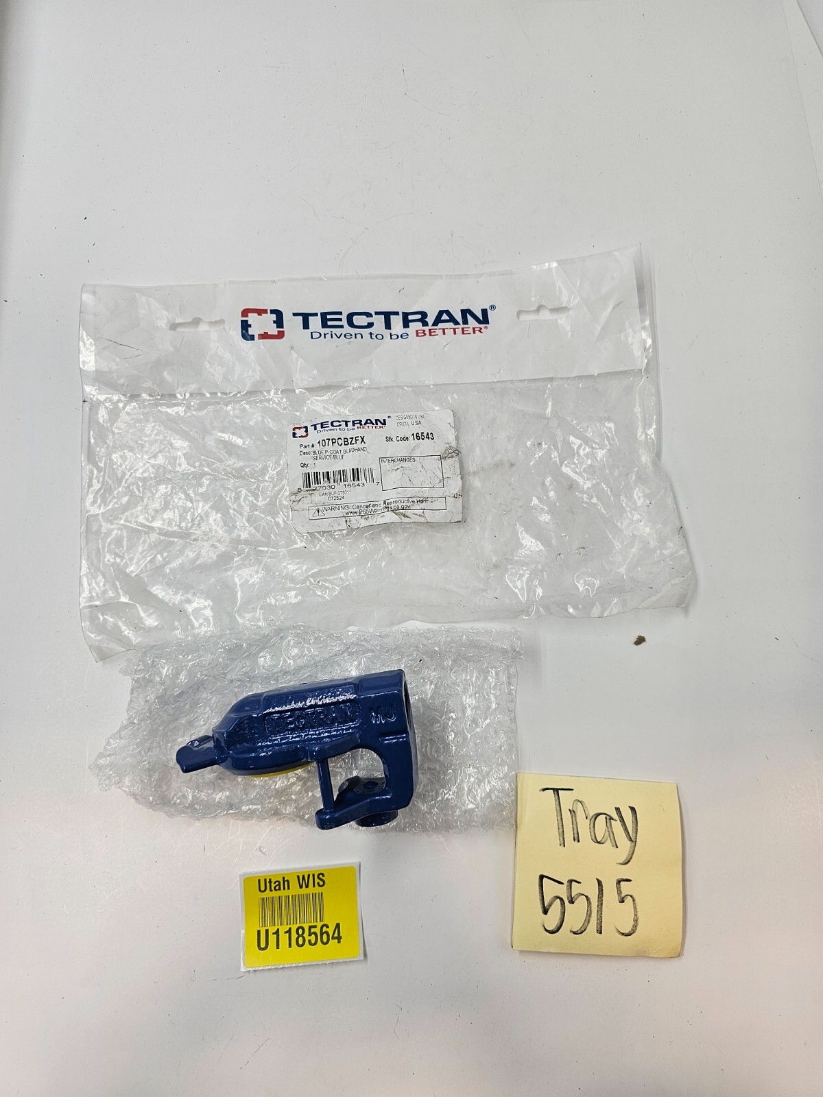 Tectran 107PCBZFX Service Gladhand Cast Iron Blue Powder Coated w/ Poly Seal