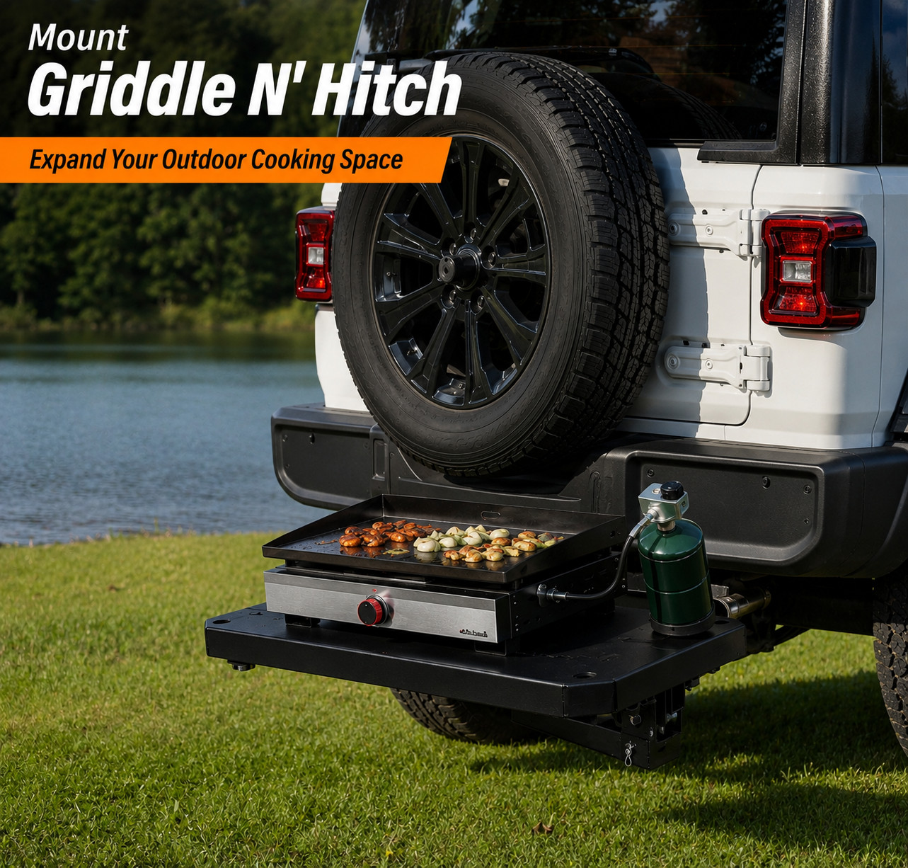 For 2″ Trailer Receiver Universal Hitch Mounted RV Griddle Plate For Grilling