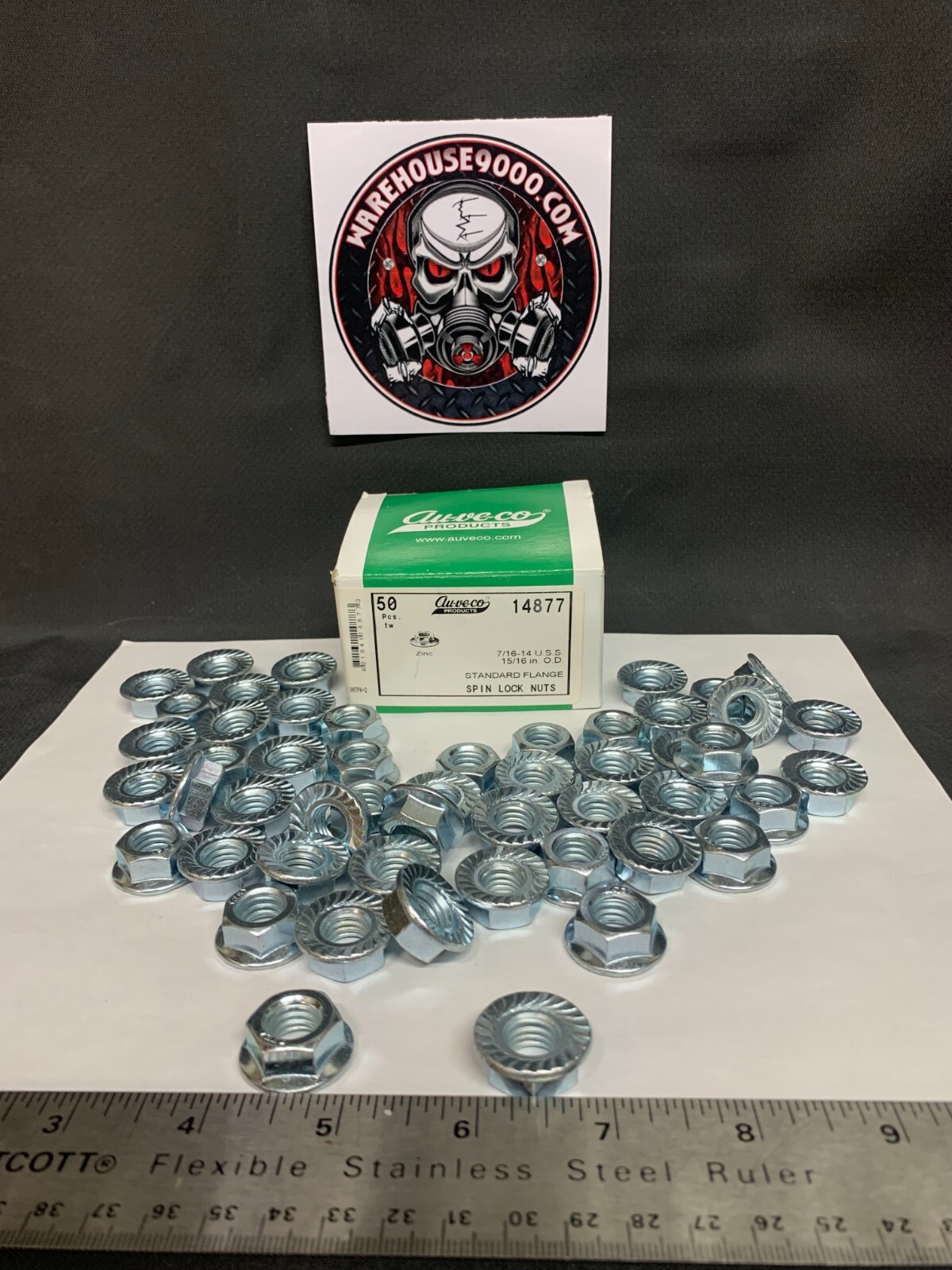 Standard Flange Spin Lock Nuts With Serrations Auveco 14877