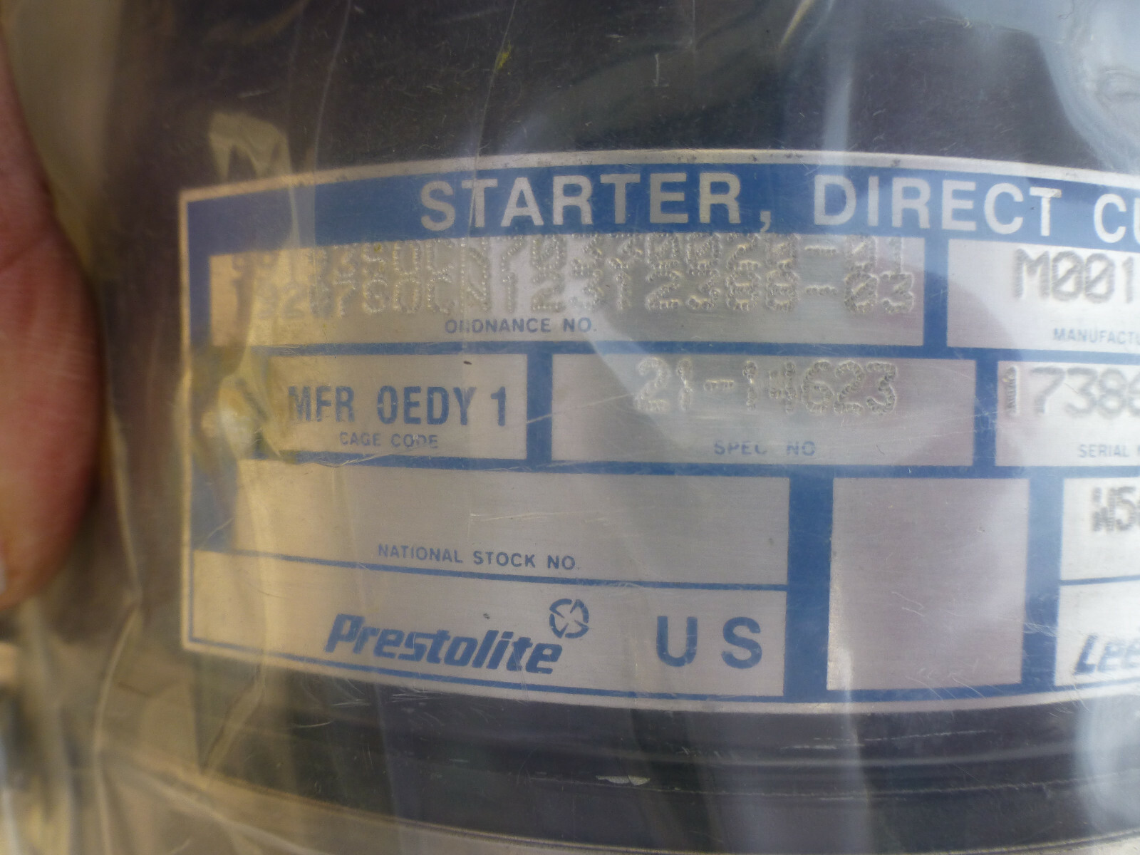 Leece-Neville Prestolite Honeywell Starter Motor M0017430MD TANK