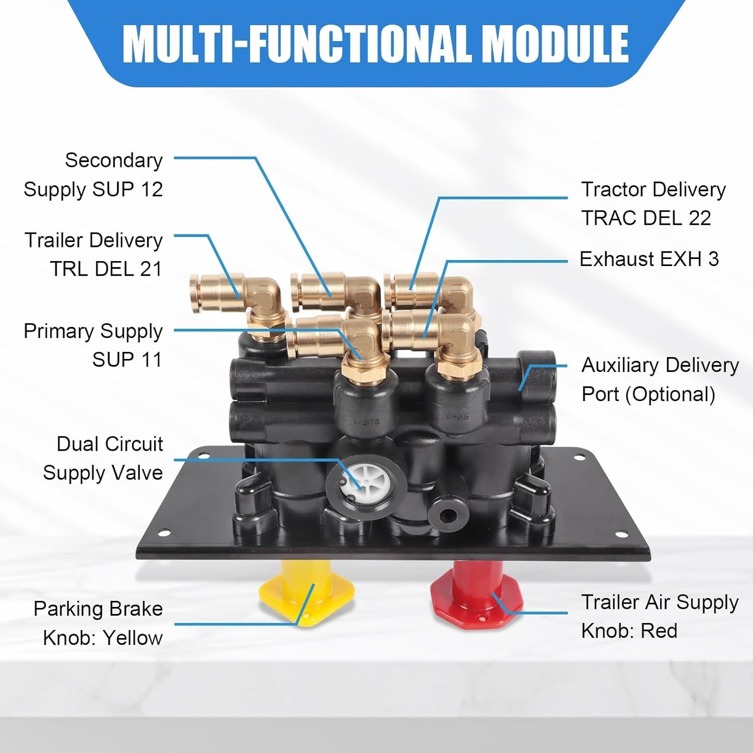 MV-3 Dash Air Brake Control Valve For Bendix Freightliner BW5013293 Volvo 801631