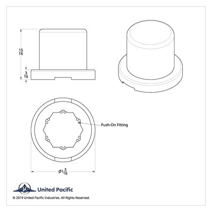 United Pacific 10754B Wheel Lug Nut Cover 11/16″ X 15/16″, Chrome, Plastic, Flat