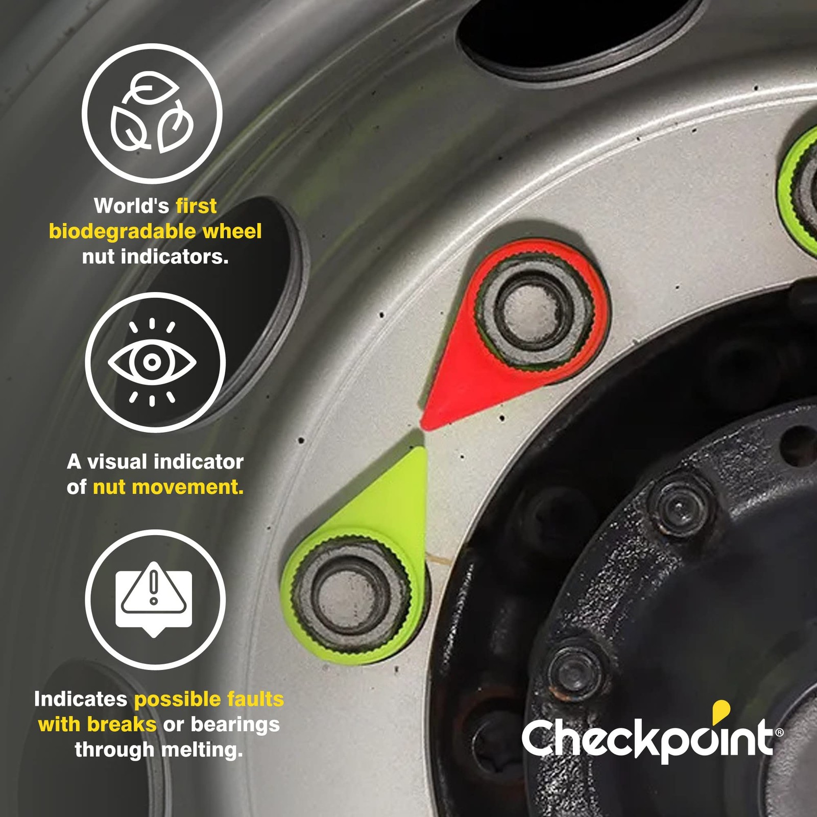 Checktorque Red Wheel Nut Indicator – Red 32 mm (Bag of 100 Pcs)