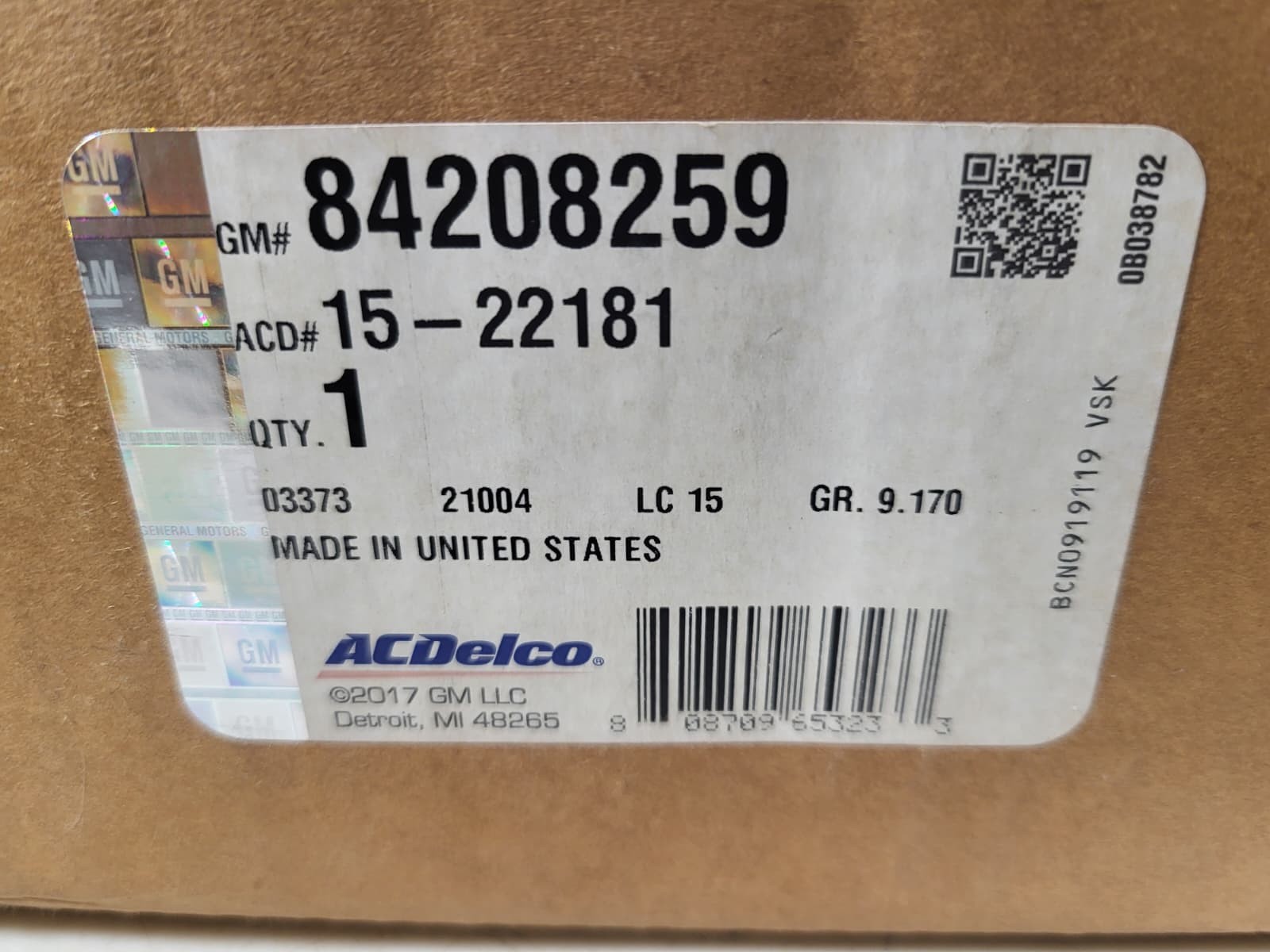 NEW Genuine GM 84208259 A/C Compressor ACDelco 15-22181
