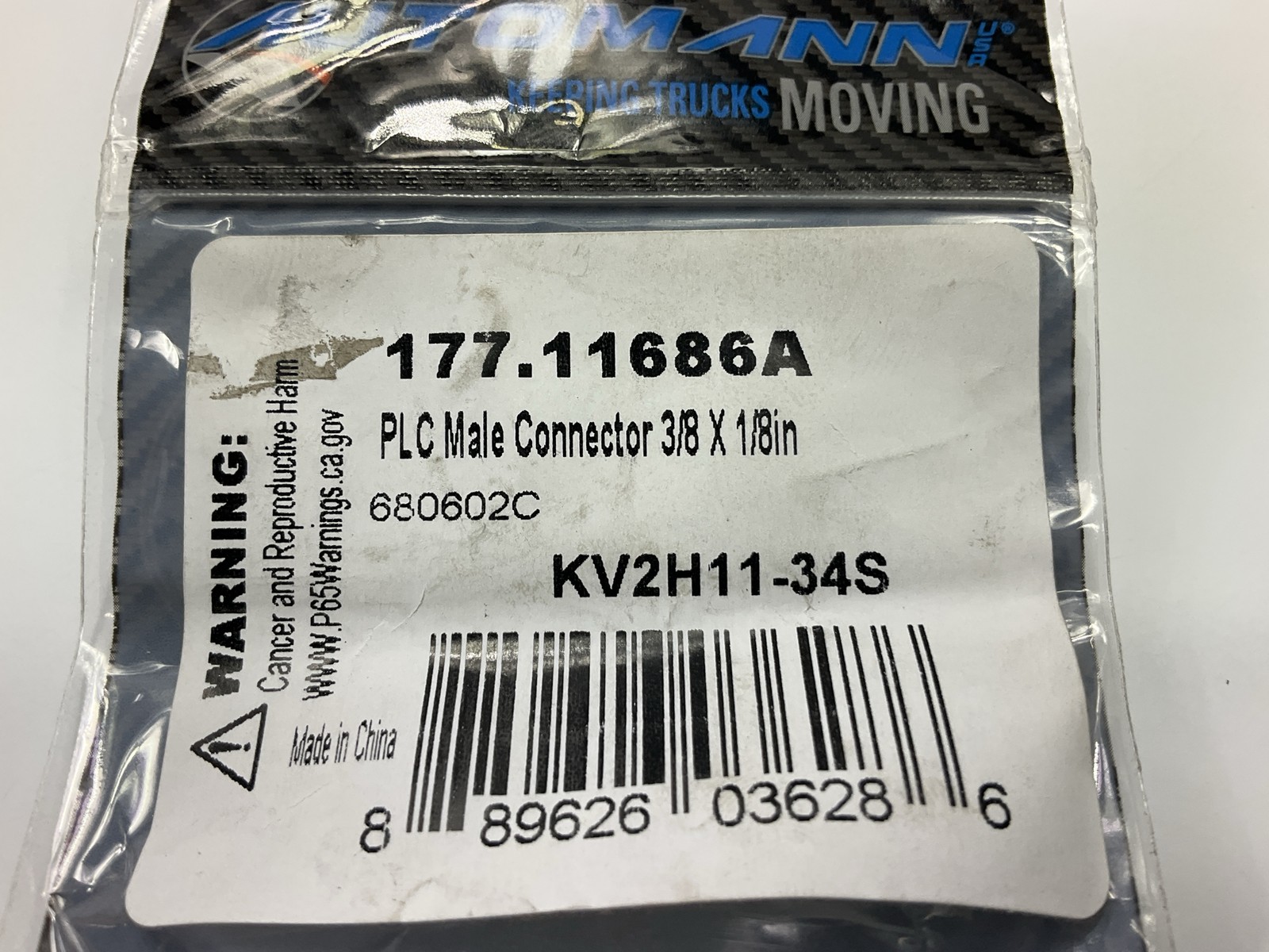 Automann 177.11686A PTC Male Connector 3/8″ Tube X 3/8″ NPT