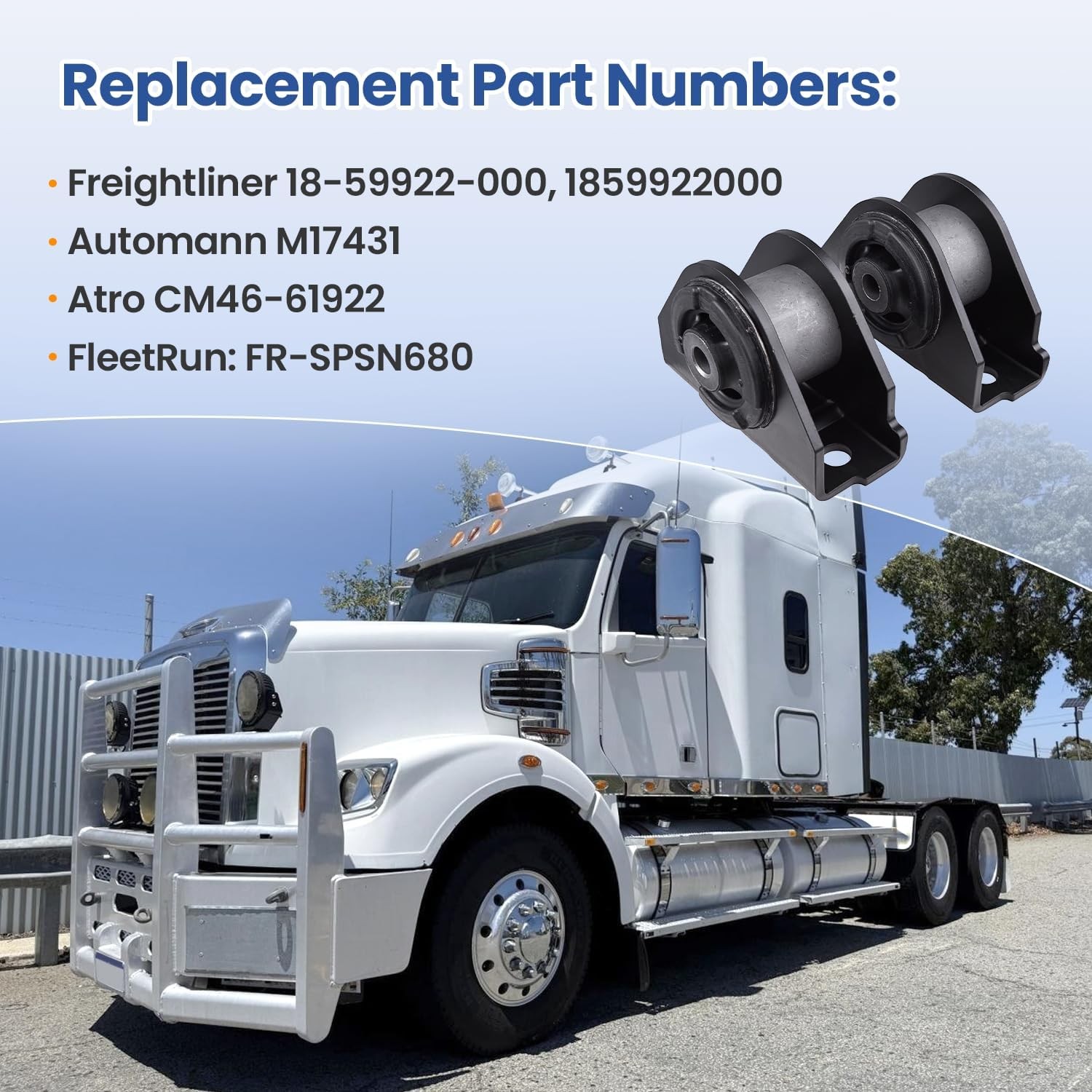 Pairs For Freightliner Front Cab Mount with Bushing Replaces 18-59922-000