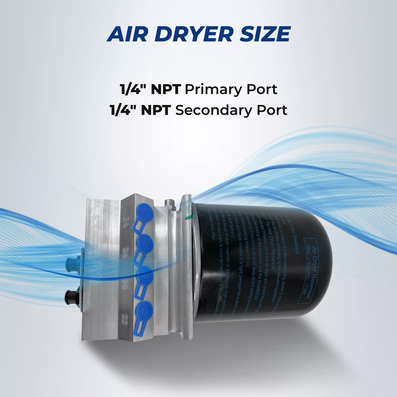 801266 Air Dryer AD-IS 12V for Peterbilt & Kenworth Trucks Rep: Bendix 5010696X
