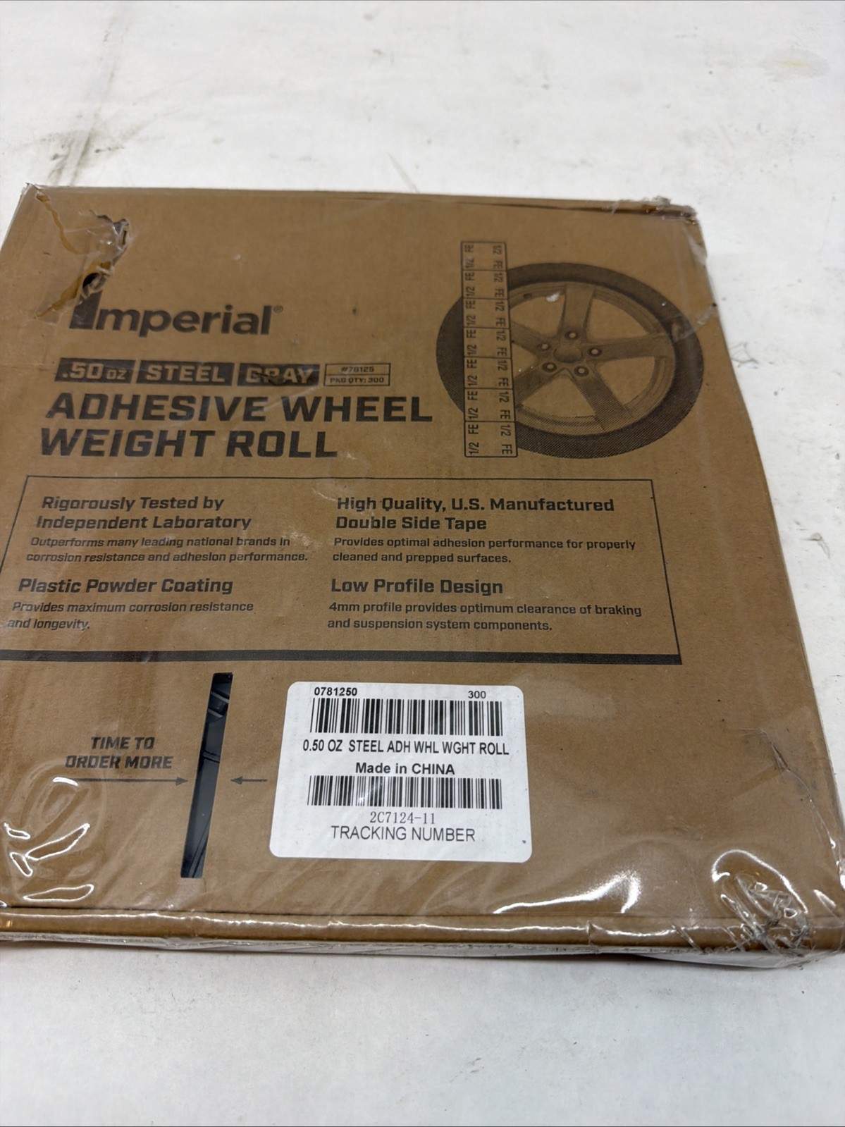 78125 Imperial 0.50 oz. Steel, Adhesive Wheel Weight Roll 300 PCS