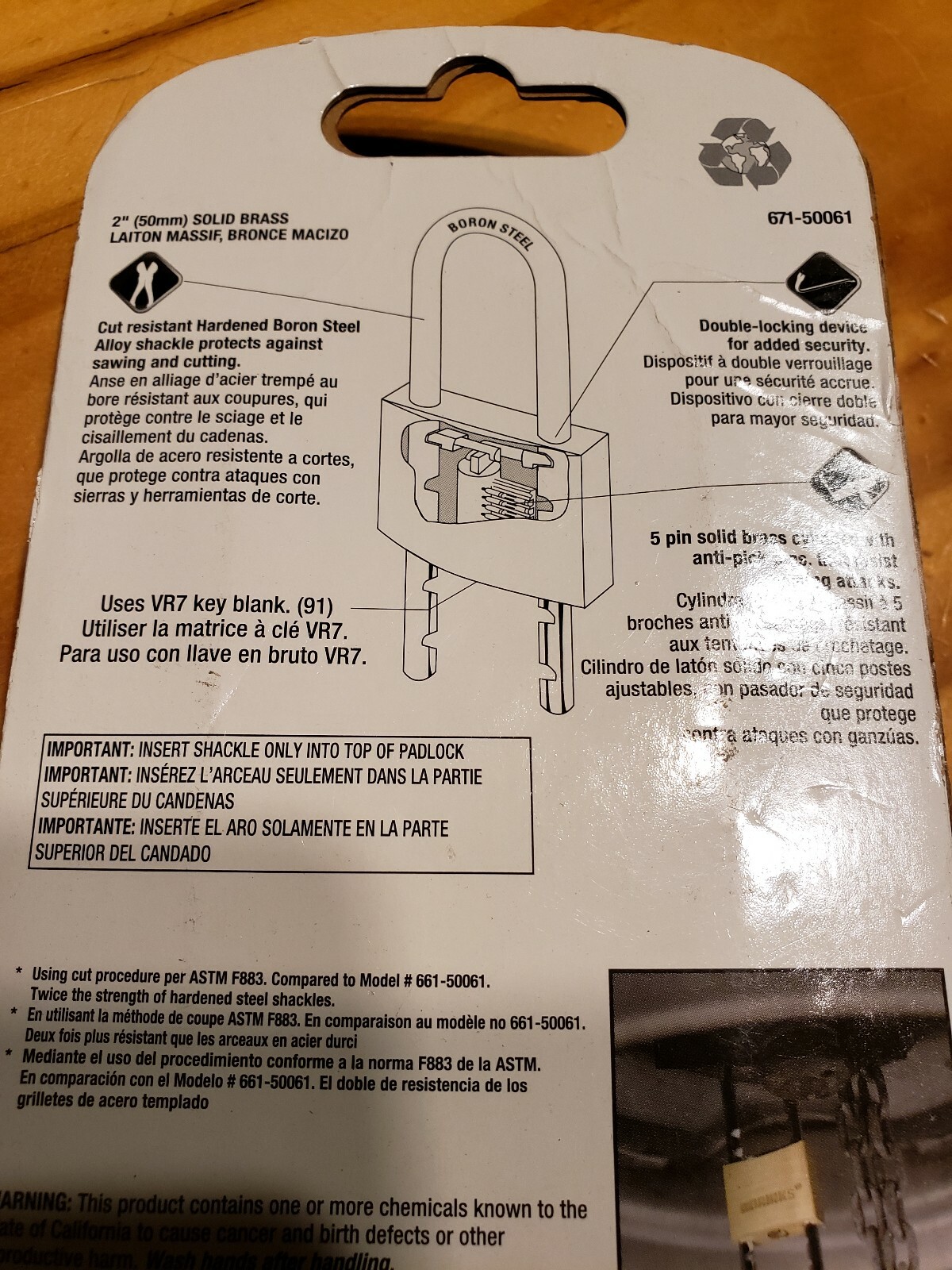 Brinks 671-50061 Home Security Commercial 50mm Brass Solid Body Lock Adjustable