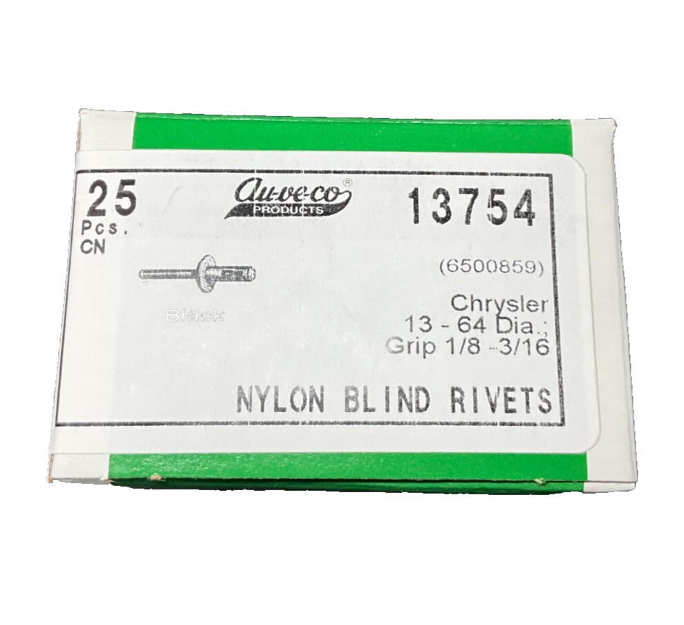 Auveco 13754 Nylon Blind Rivet 13/6 25 Pcs.