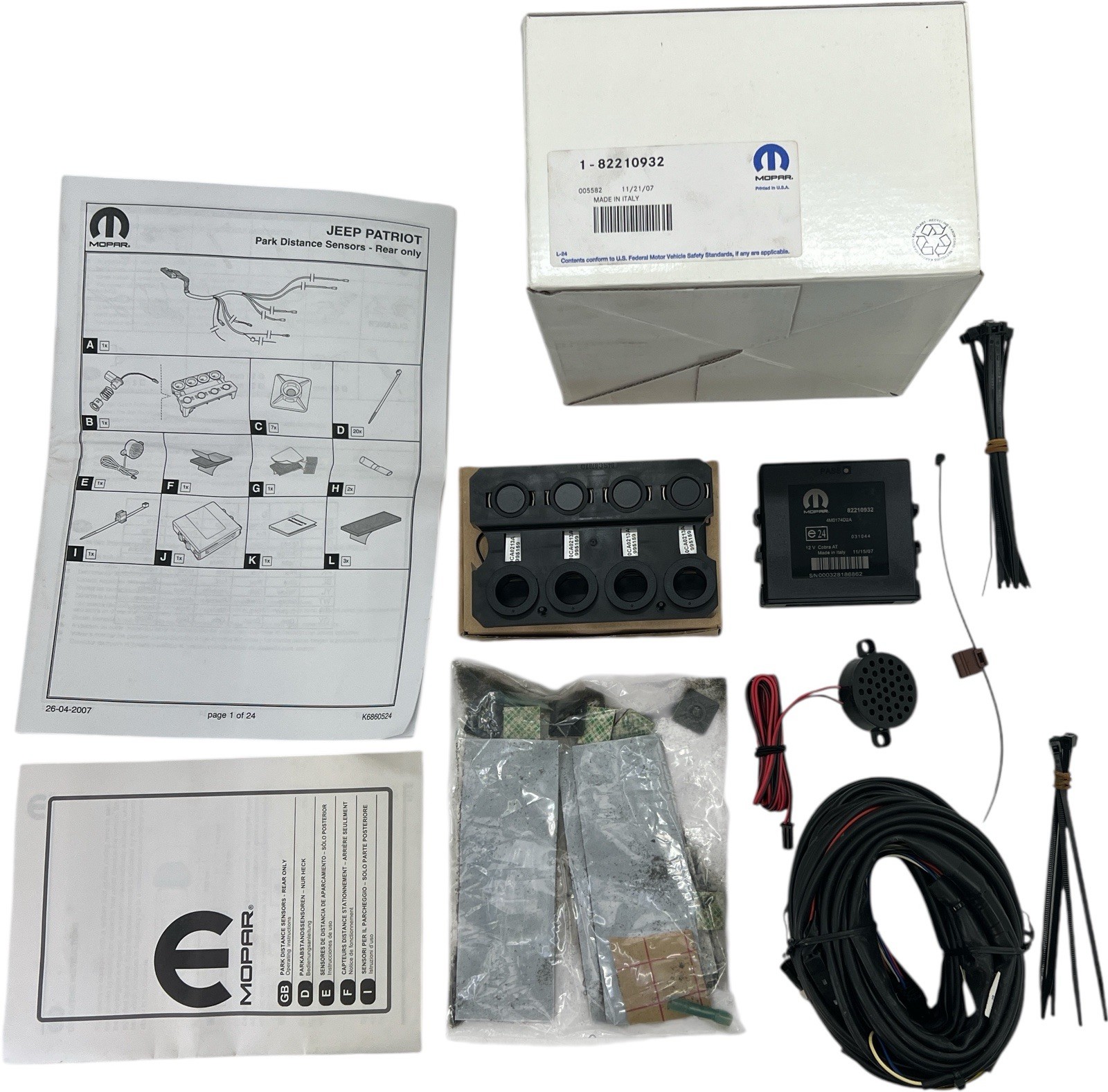 Genuine Mopar 2007-2017 Jeep Patriot Park Distance Sensor Kit 82210932 NOS OEM