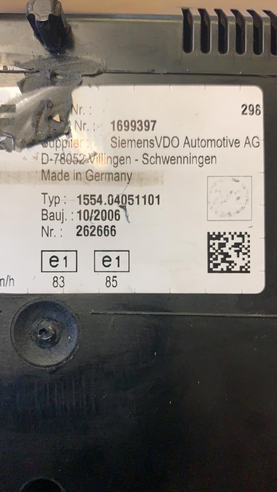 Siemens VDO Digital Instrument/Dash Cluster 1554.04051101 1699397 Uk Seller