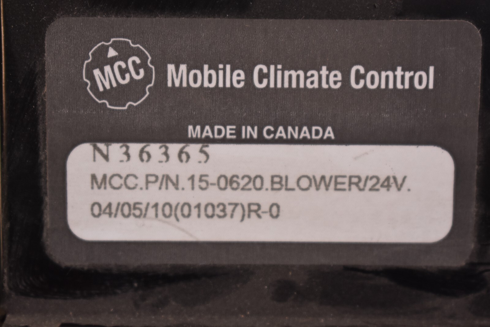 Mobile Climate Control MCC 24V Under Seat Blower Assembly 35-0436 25-1348 150620
