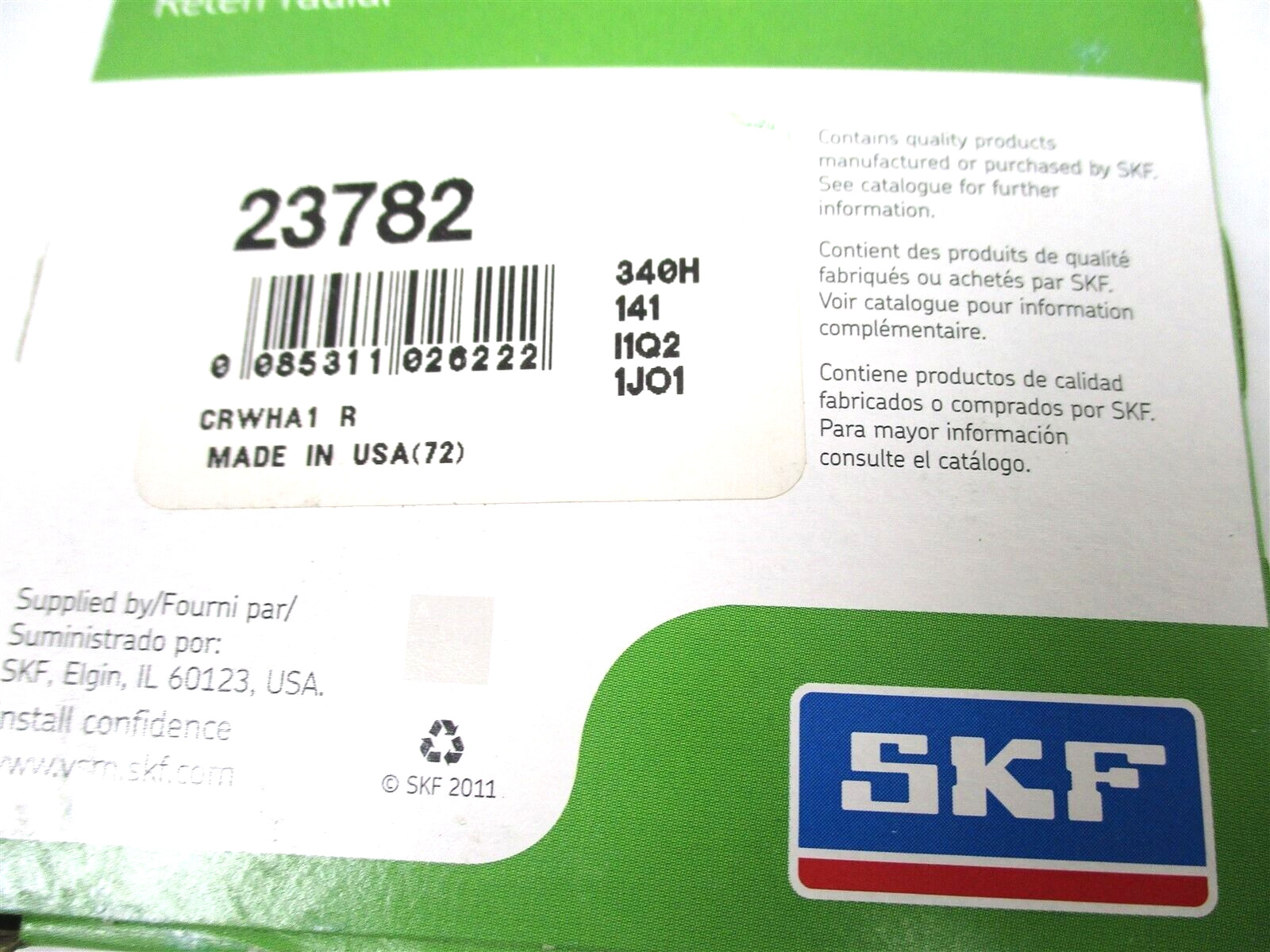 23782 NEW GENUINE SKF CR RADIAL SHAFT OIL SEAL 2.375″ MADE IN USA