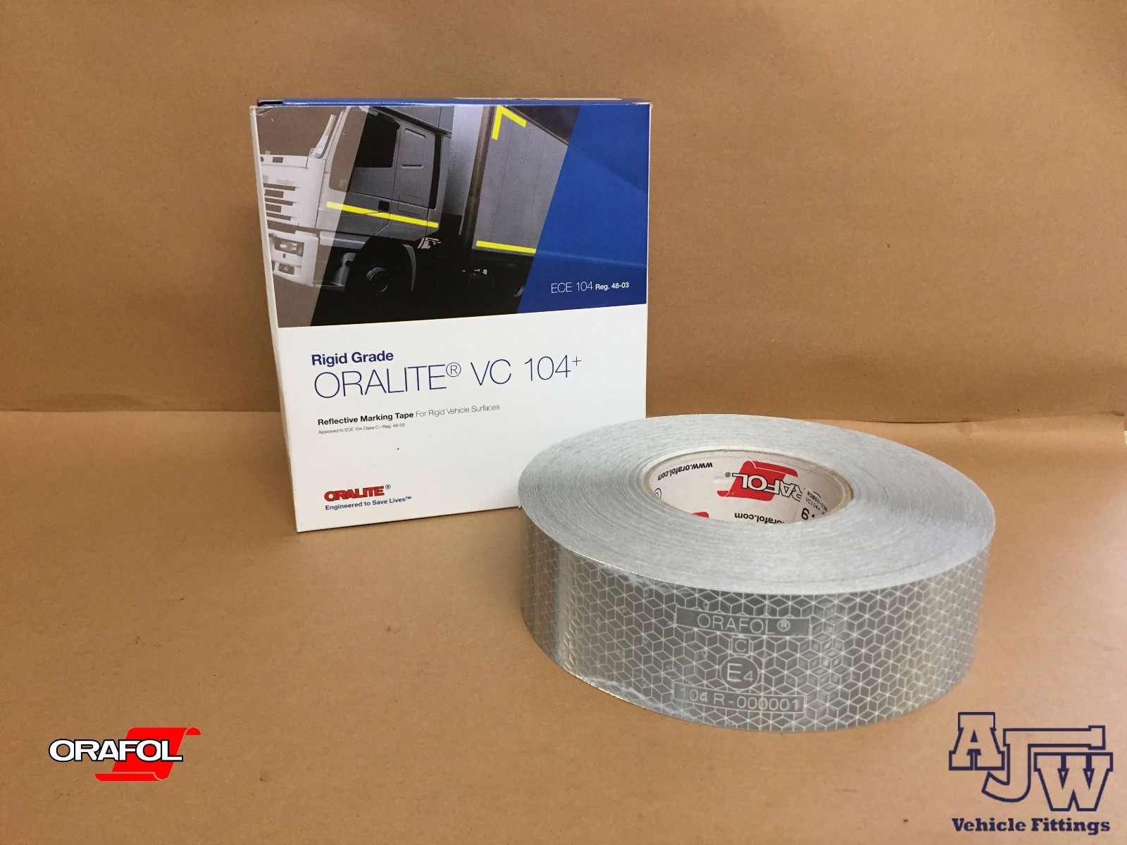 ORALITE ORAFOL 5M X 50MM WHITE Reflective Conspicuity Tape ECE104 Truck Lorry