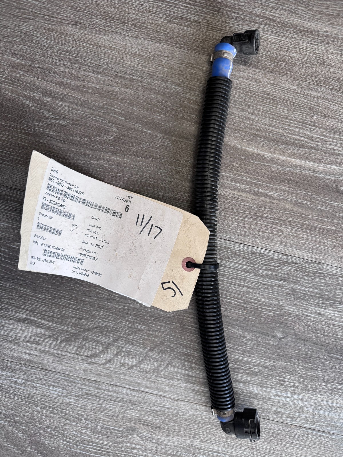 Paccar M50-6012-861110375 Silicon Hose 3/8x375mm