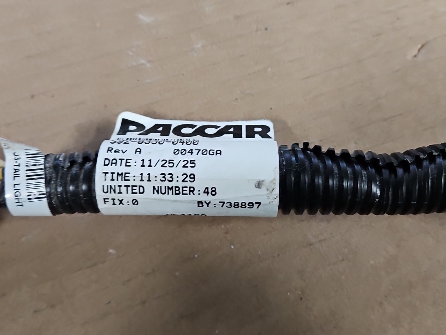 Peterbilt PACCAR S92-6350-0400 Chassis To Lights Jumper Harness W/Backup Pigtail