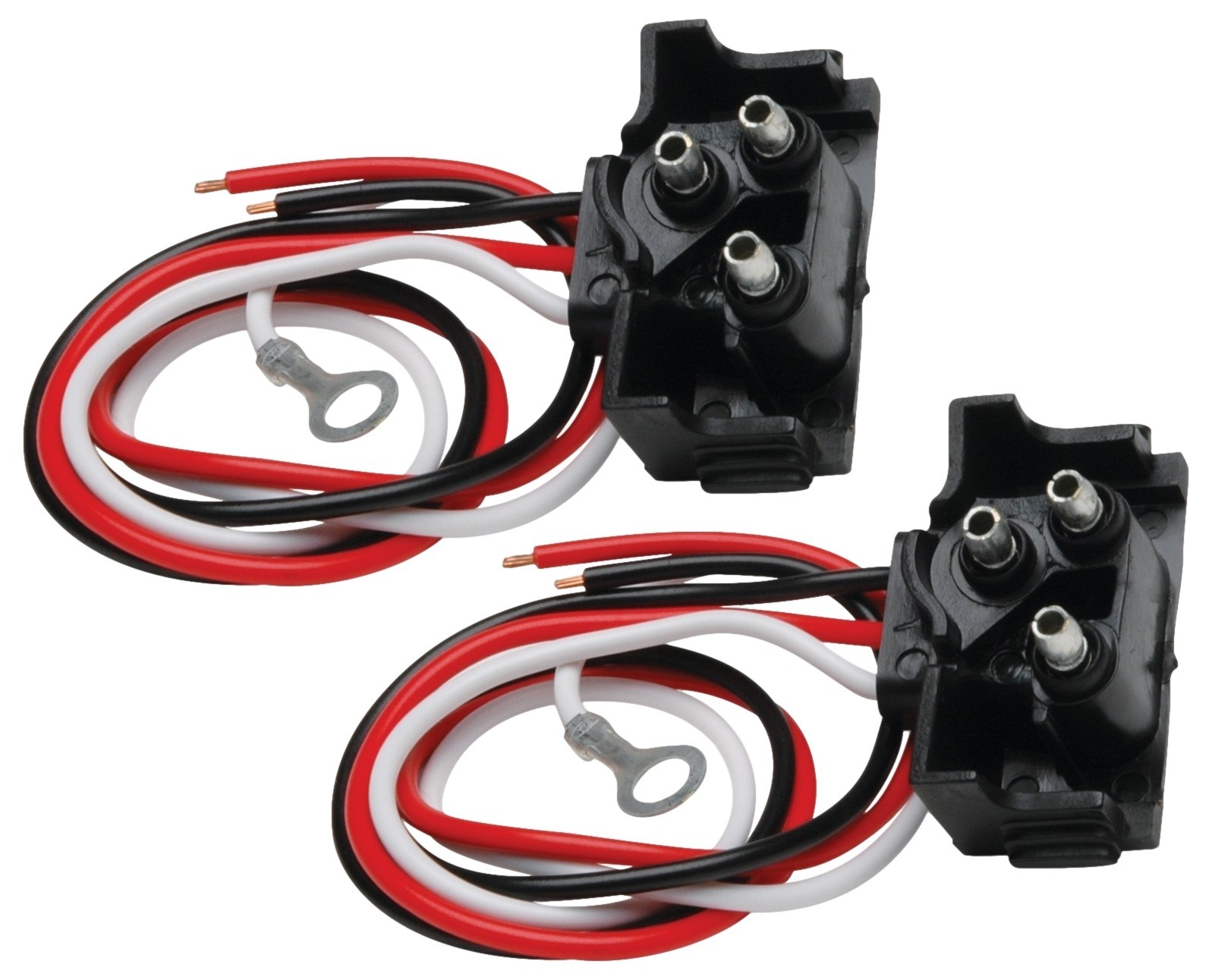 2 Lot RoadPro RP-431491 Right Angle Pigtail Plug for 3-Pin Contact Sealed Bulbs