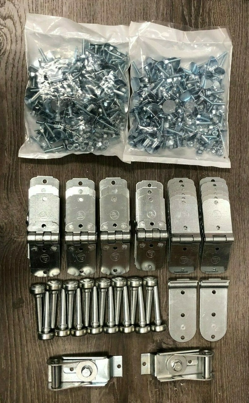 **OEM** 44 Piece TODCO Style Trailer Roll Up Door Hinges-1″ Rollers Kit/Hardware