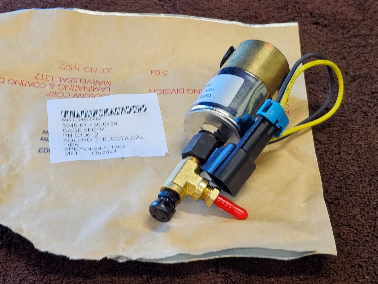 Pacbrake 24V Solenoid Valve Exhaust Engine Brake 1/4″ C10612 12421985 3126B C7