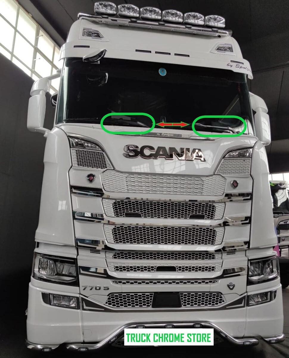 Scania NG SC S/R 2016 UP WIPER CHROME Polished Stainless Steel 2 Pieces.
