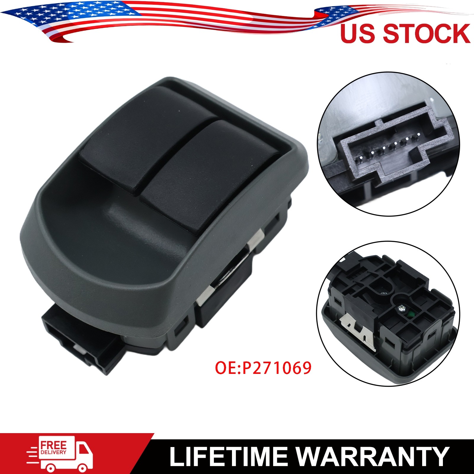 Dual Window Switch P27-1069 For Paccar Kenworth T660 T800 W900 Master Lift Door