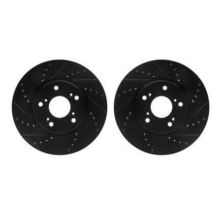 Dynamic Friction Company 8002-59021 Brake Rotors Drilled & Slotted Black
