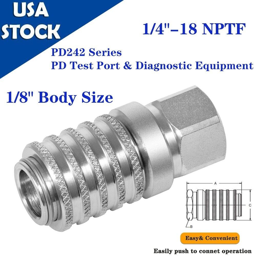 Test Port and Diagnostic Equipment Quick Coupler Female 1/4″-18 PD242 Series