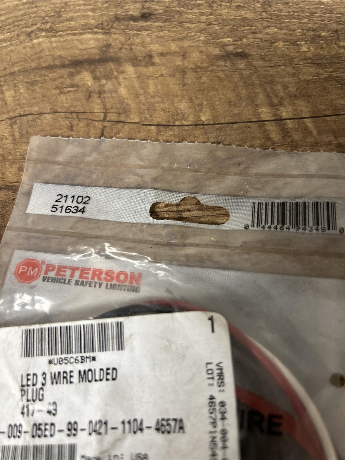 NOS Peterson Manufacturing 417-49 Stop & Tail Plug LED 3-Wire Imperial 82407