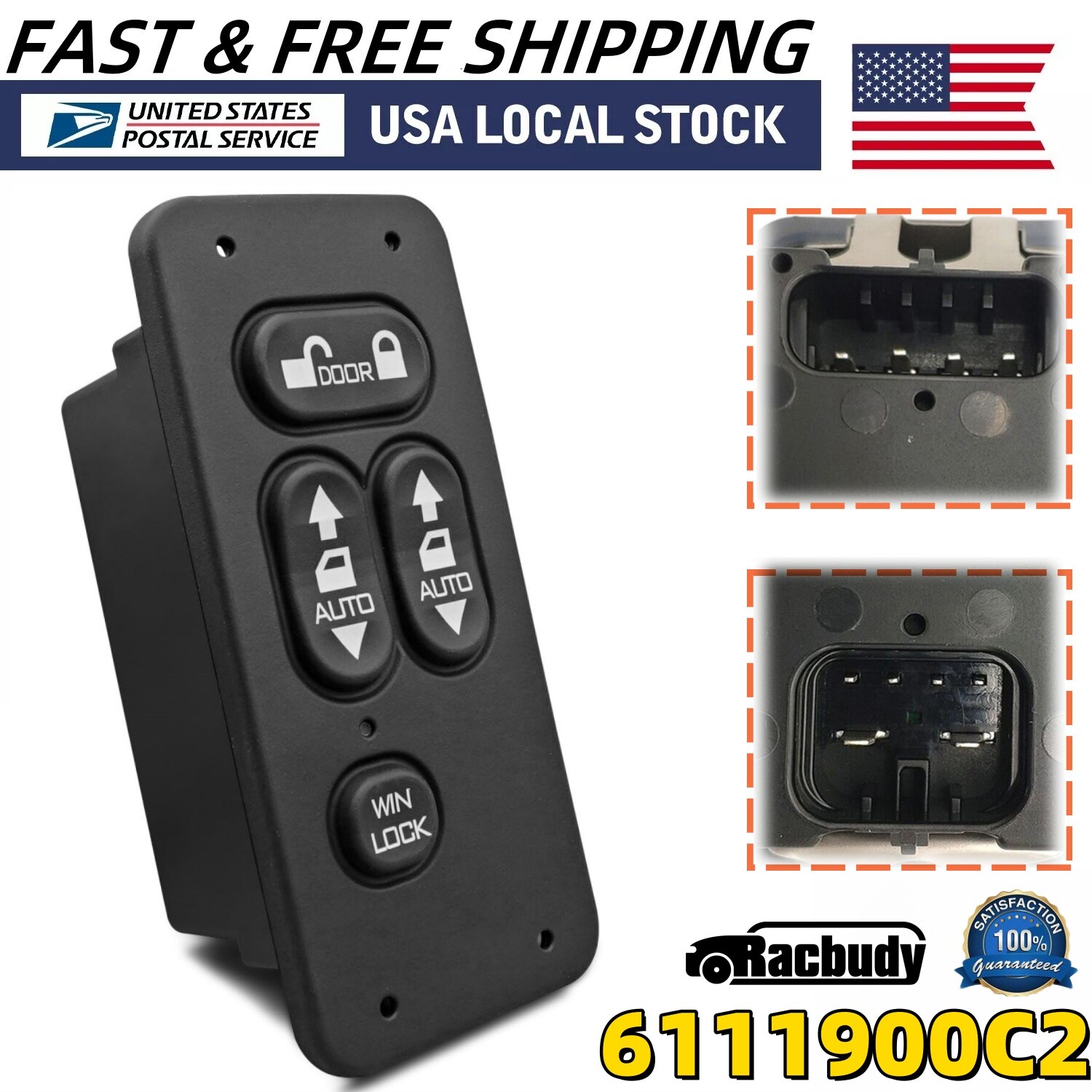 NEW Door Master Window Switch For International 3200 4100 4200 Prostar 6111900C2