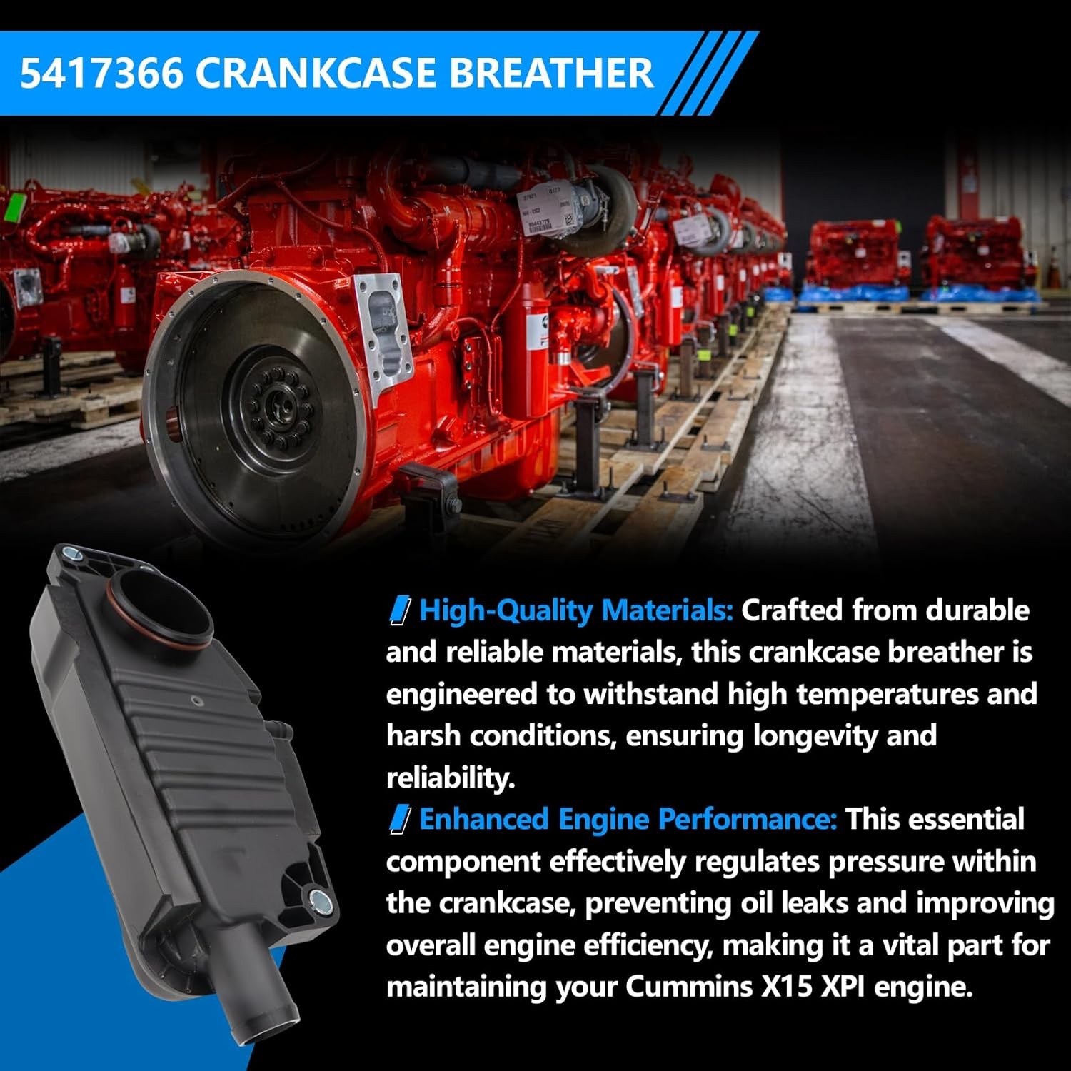 New Crankcase Breather For 5679573 5417366 For Cummins X15 XPI ISX QSX Engine