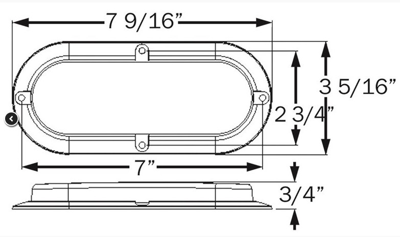 Optronics STL78RB Stop Turn Tail LED Light 6” Oval 10 Diodes 12V