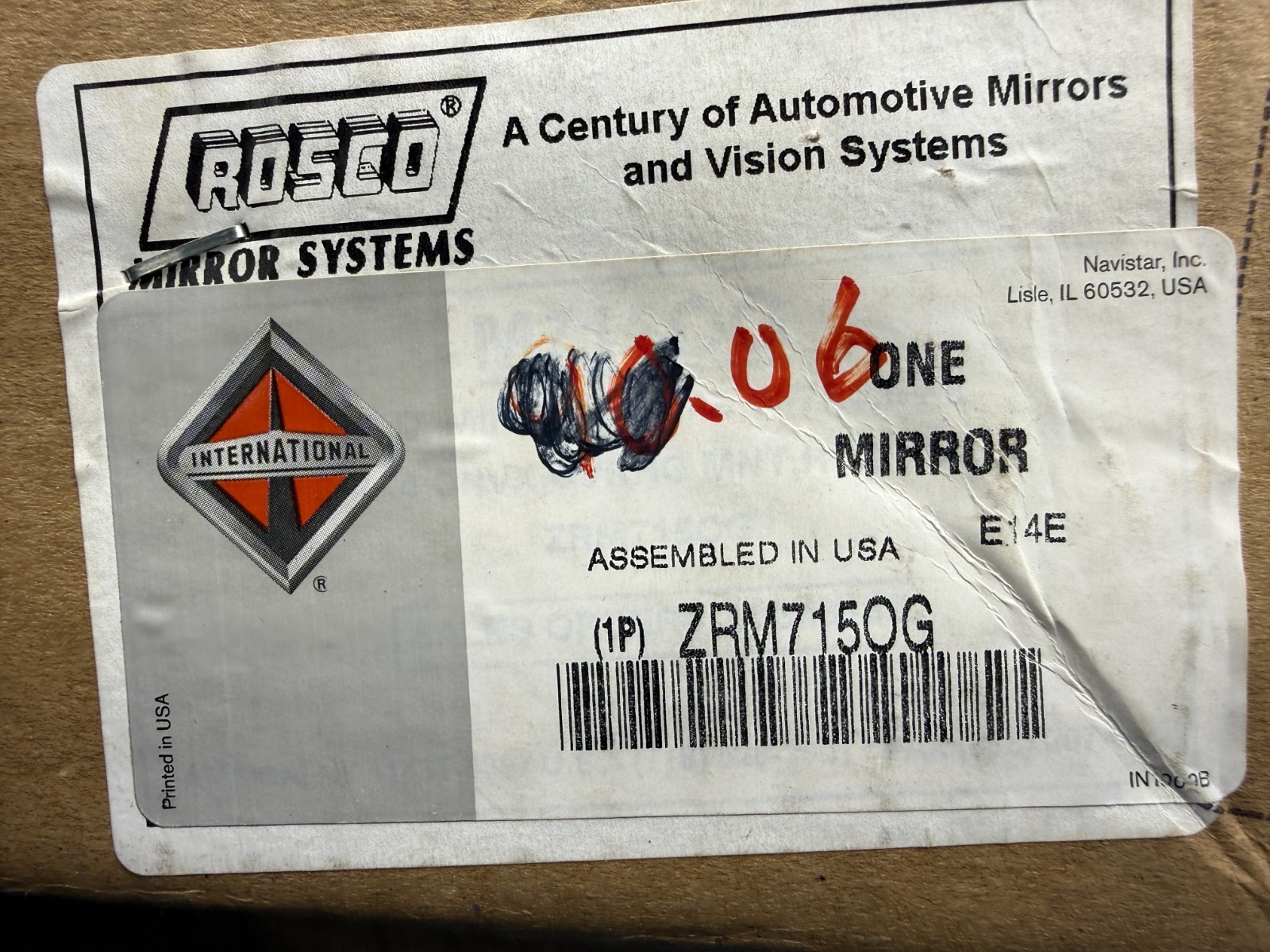 International ZRM715OG Navistar Rosco Overhang Head Mirror Assembly