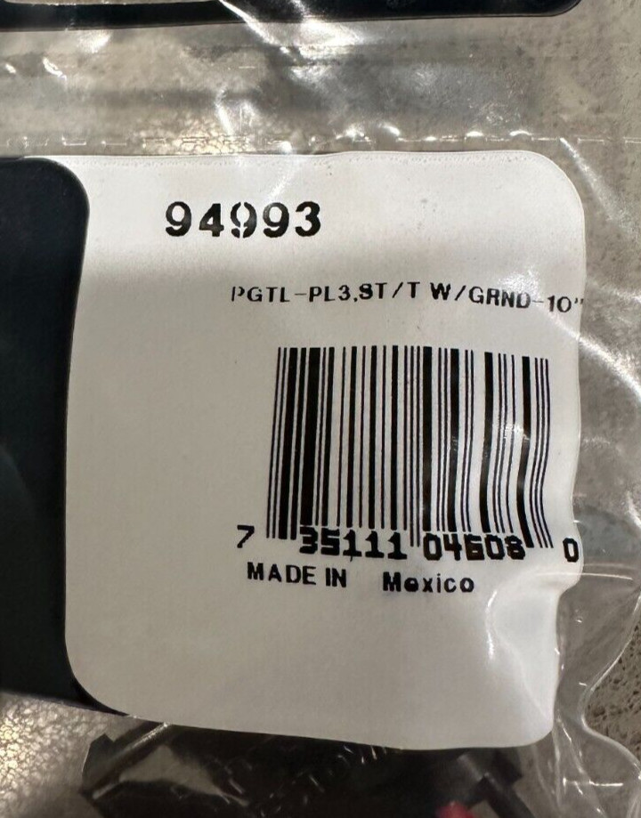 Truck-Lite 94993-3 STOP/TURN/TAIL PLUG, 16 GAUGE GPT WIRE, RIGHT ANGLE PL-3, STR