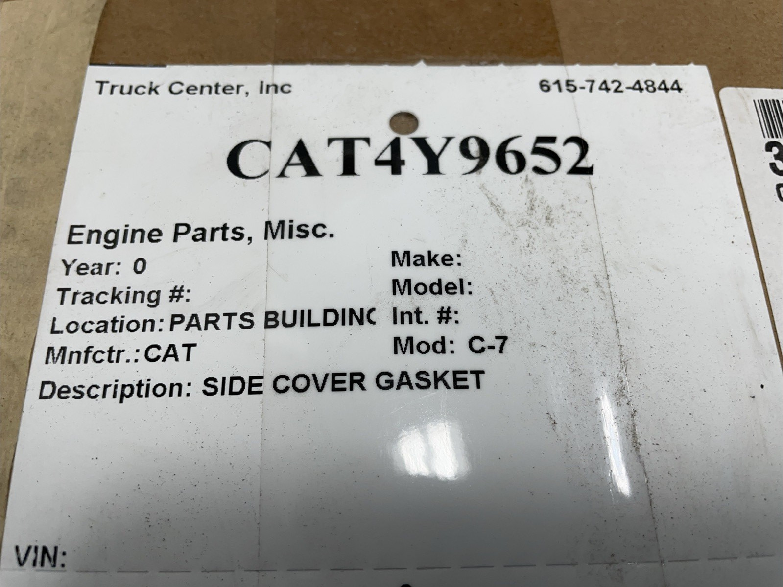 CATERPILLAR C7 SIDE COVER GASKET 4Y9652 ( 3 PIECES ) )