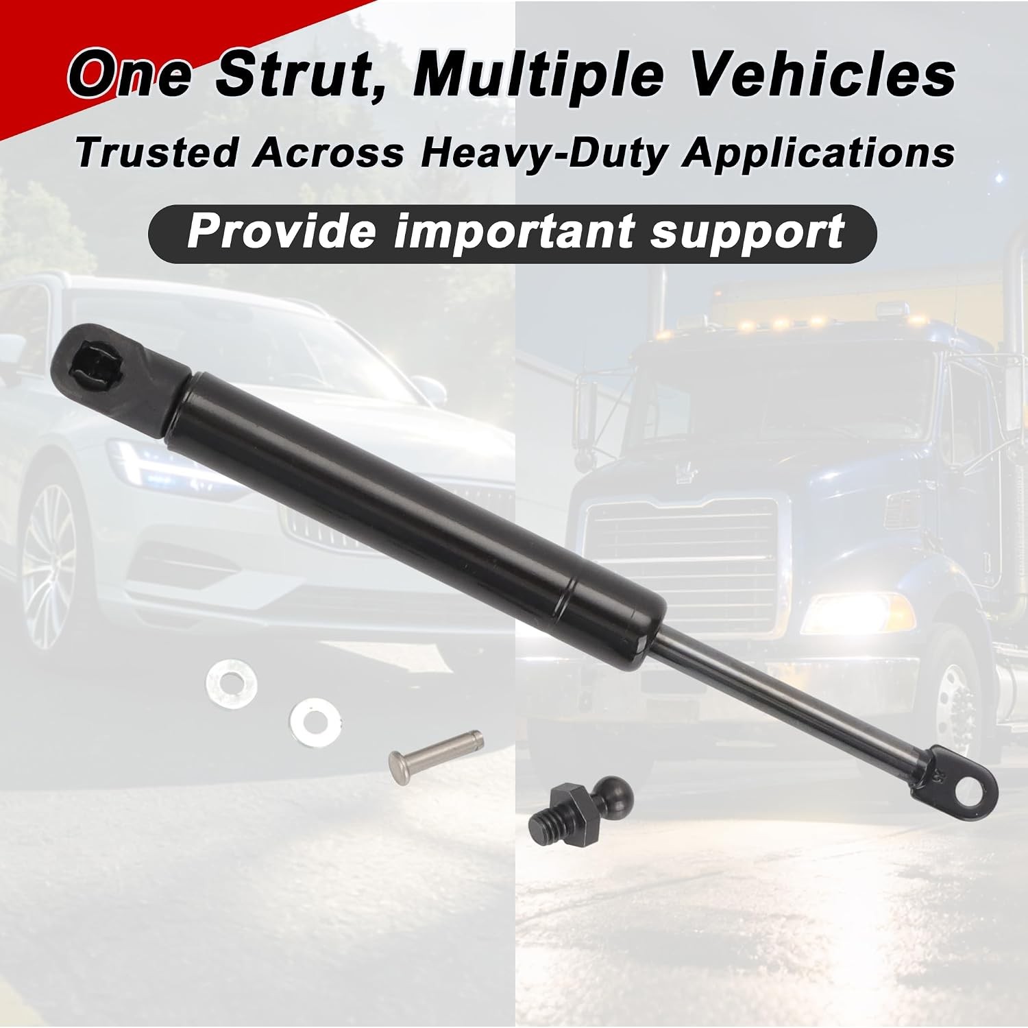Heavy Duty Gas Spring Assembly W/ Screw Kit 6990-401765X1 For Mack Volvo Trucks