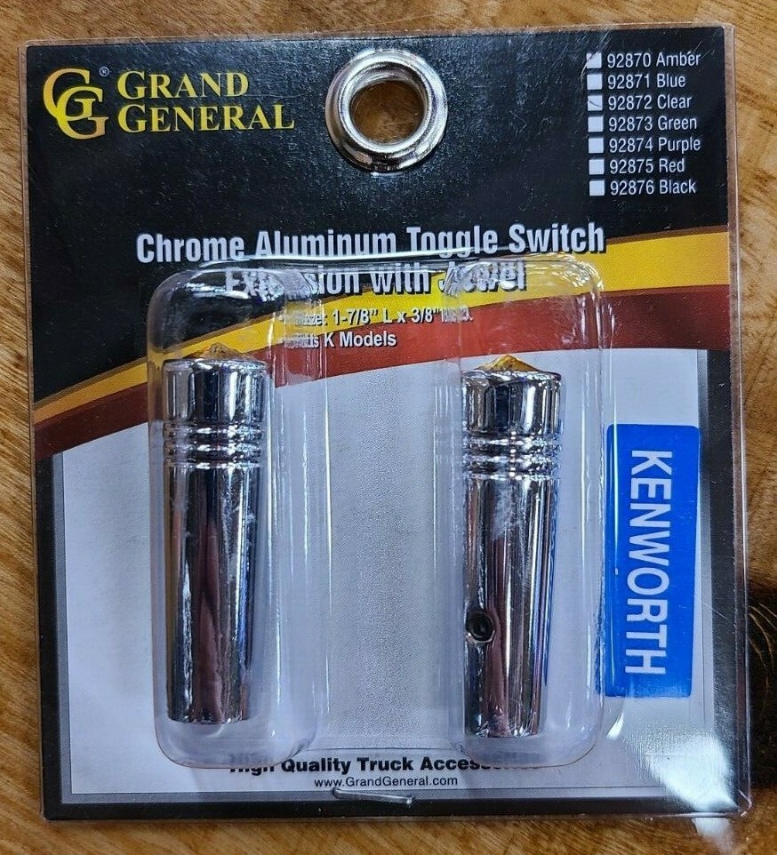 Toggle switch extension 1-7/8″ amber jewel chrome aluminium all Kenworths 92870