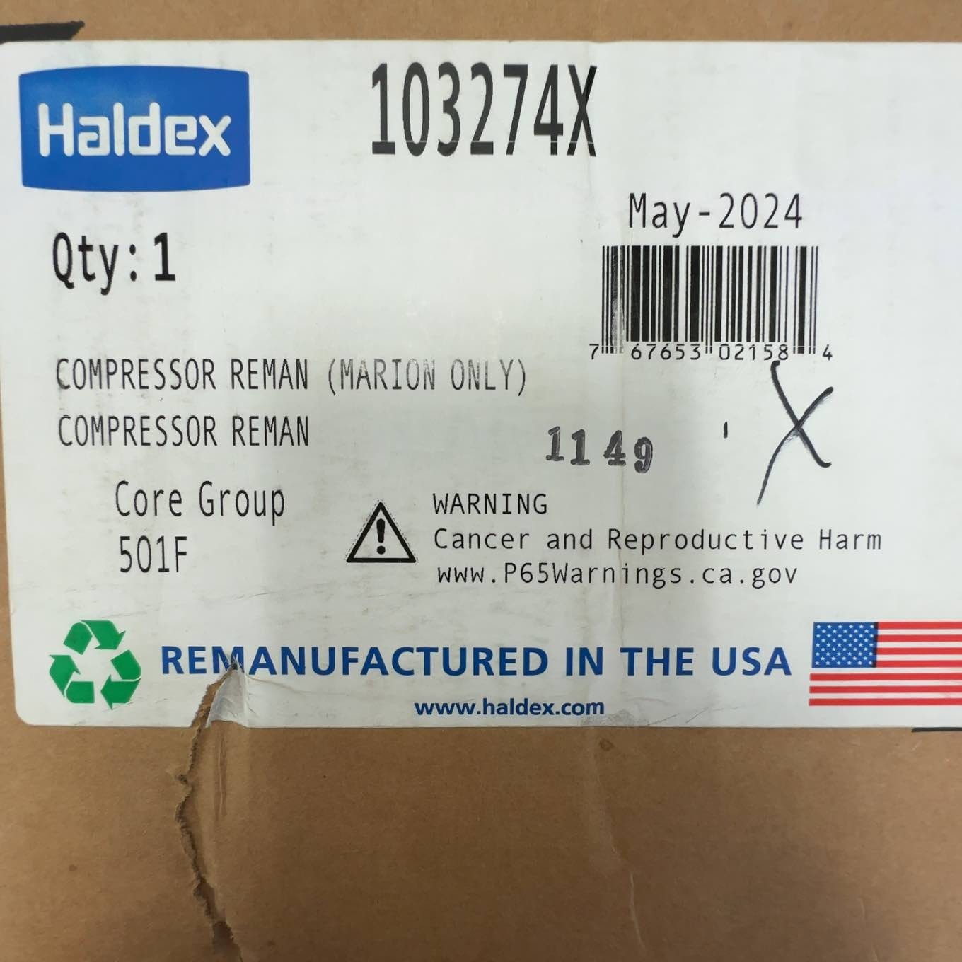 Haldex 103274X Air Brake Compressor fits 1994-2003 Mack E7 Engine