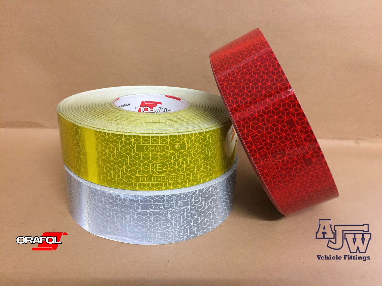 5 X 200MM/50MM RED Reflective Conspicuity Tape ECE104 Truck Lorry ORALITE ORAFOL
