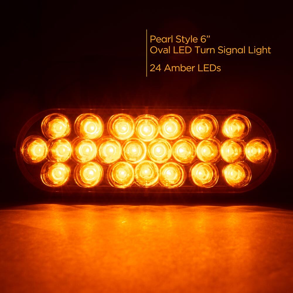 Pro LED 624Y 6″ Oval Pearl Style Turn Signal Light – Replaces Truck Lite 6050A